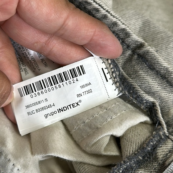 Zara Gray Wash Denim Pencil Short Jean Skirt Womens Small Back Split Coquette - Picture 7 of 12